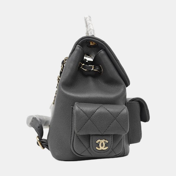 DUMA Quilted Grained Calfskin Gray