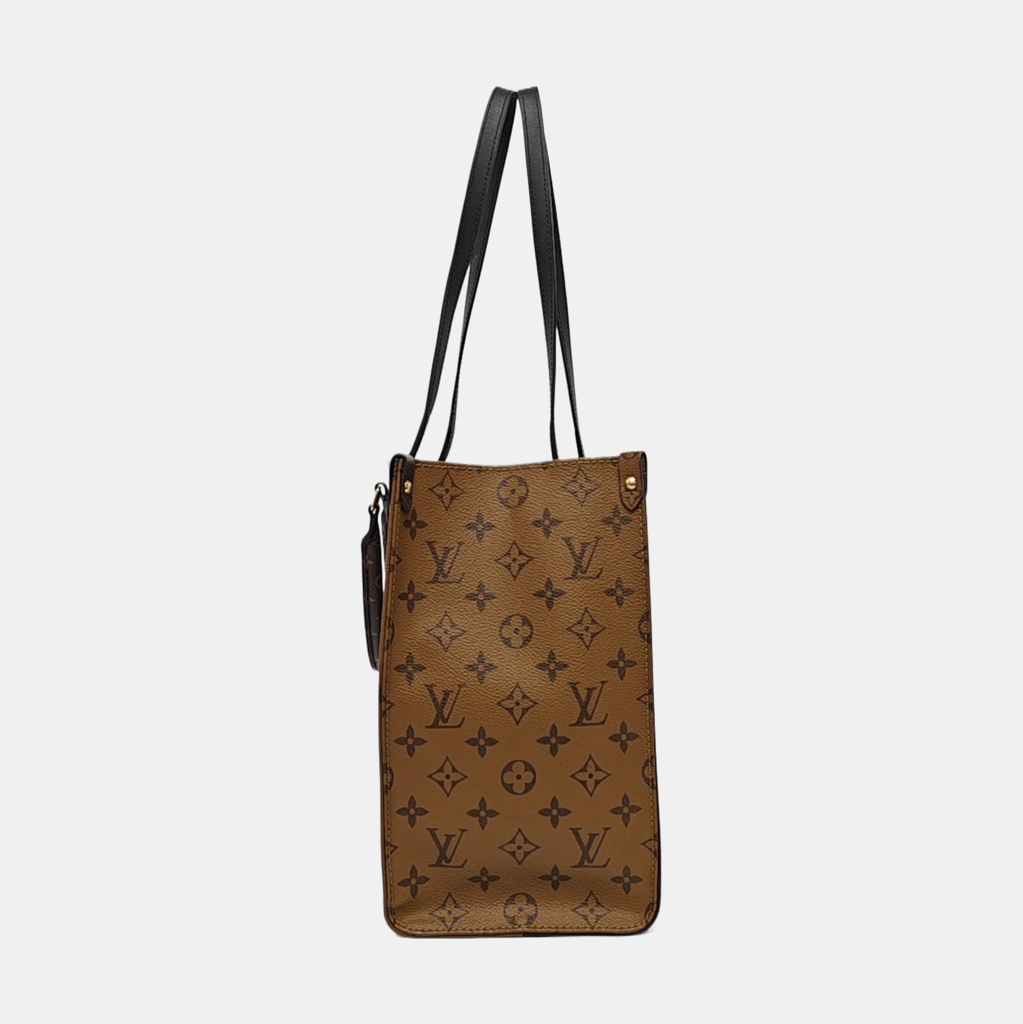 ONTHEGO MM Monogram Coated Canvas Brown