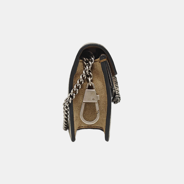 Dionysus Super Mini Monogram Coated Canvas Beige