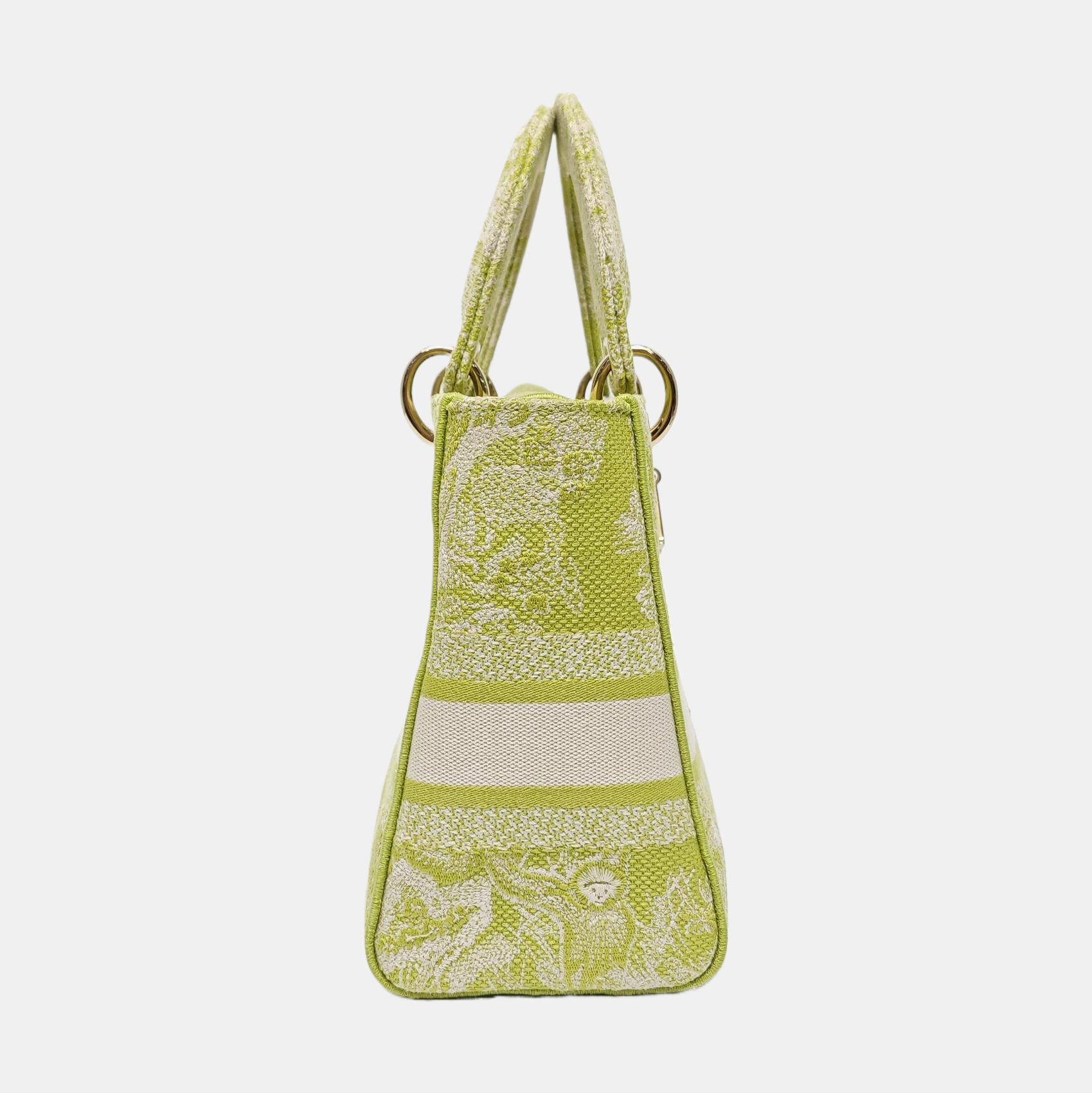 Authenticated pre-owned  Lady D-Lite Medium Fabric Green - Tote Bag at Looply