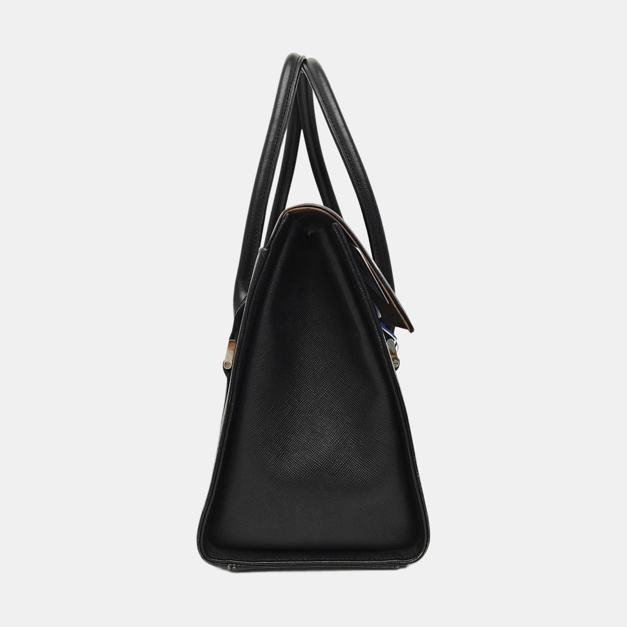 Calfskin Top Handle Bag Black
