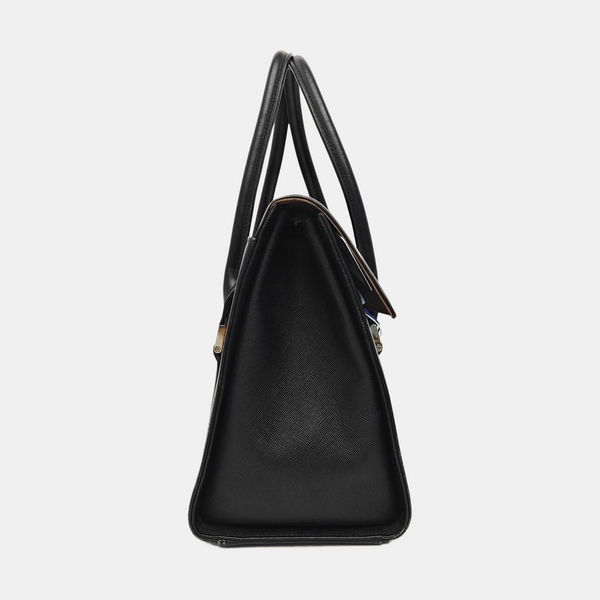 Calfskin Top Handle Bag Black