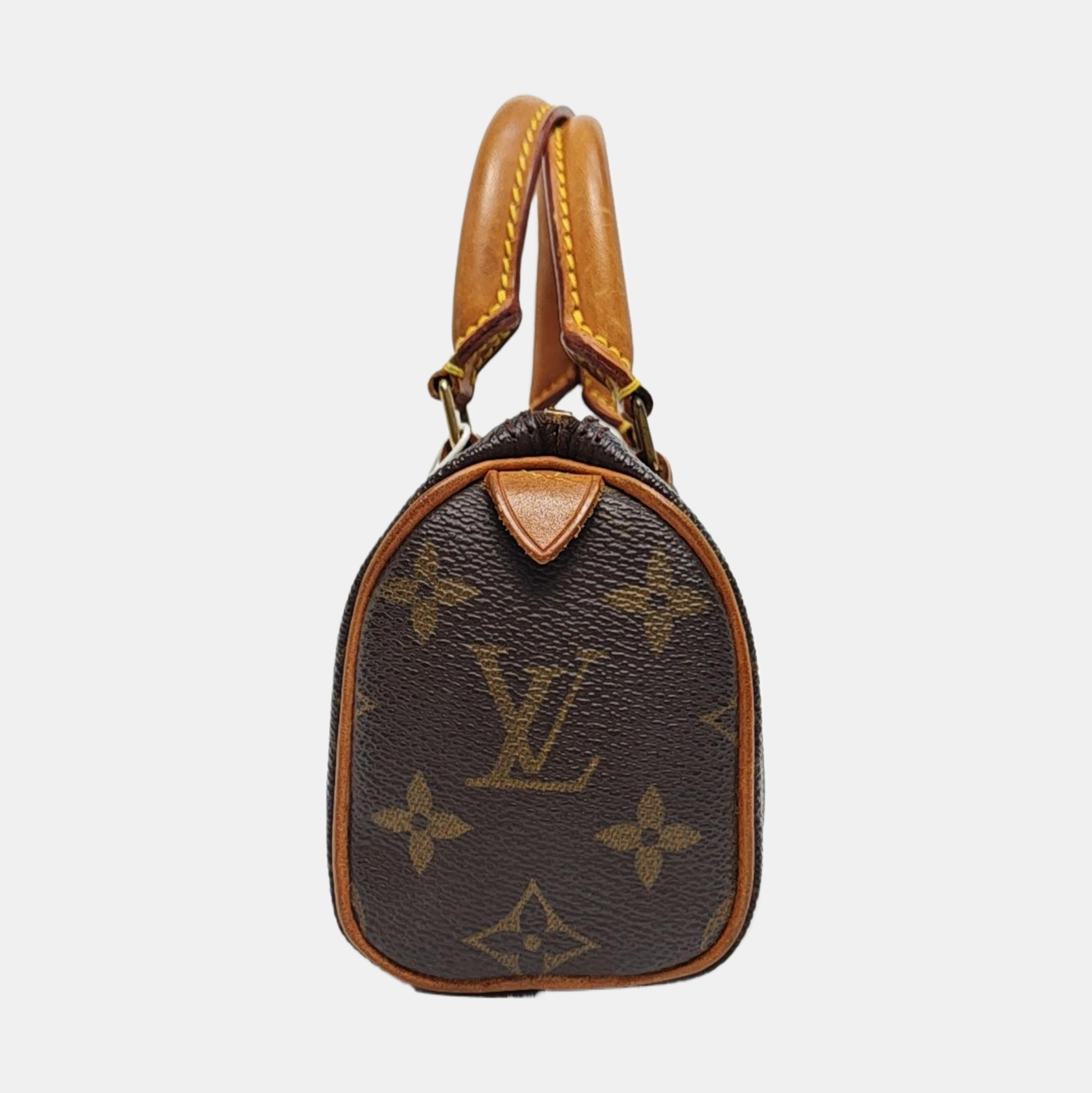 Authenticated pre-owned  SPEEDY Nano Monogram Coated Canvas Brown - Top Handle Bag at Looply