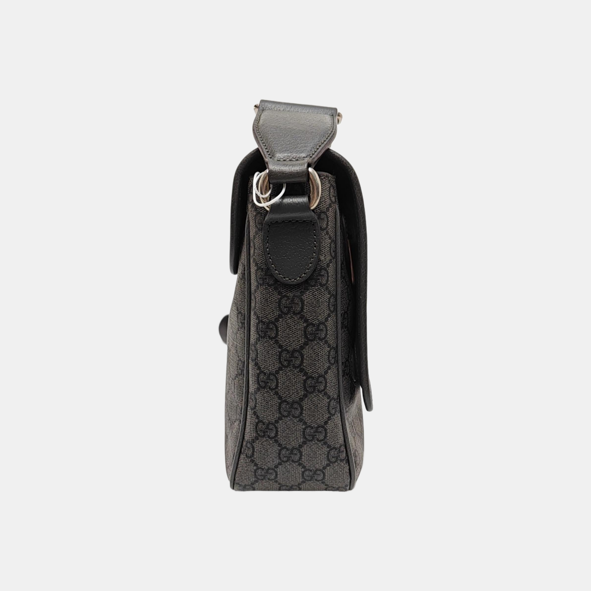Ophidia Medium Monogram Coated Canvas Gray