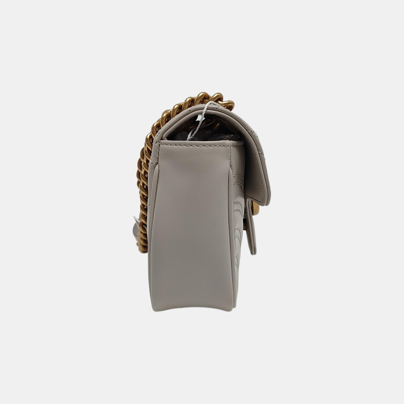 GG Marmont Small Quilted Calfskin Gray
