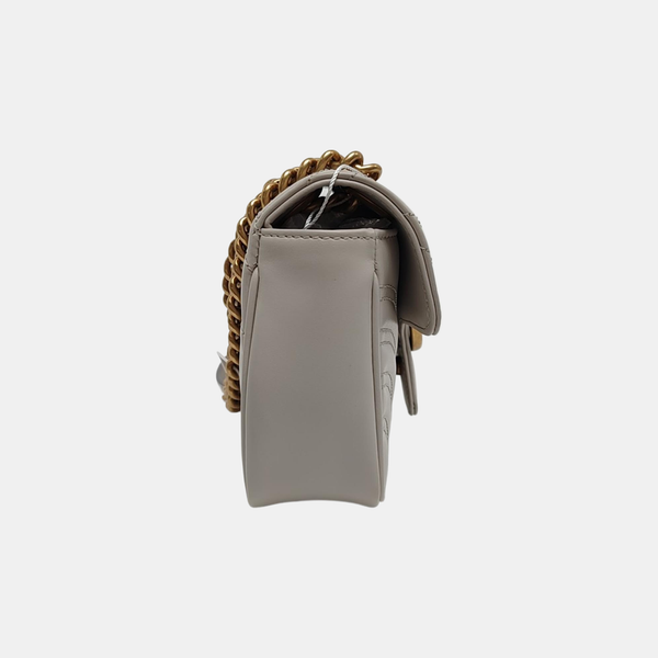 GG Marmont Small Quilted Calfskin Gray