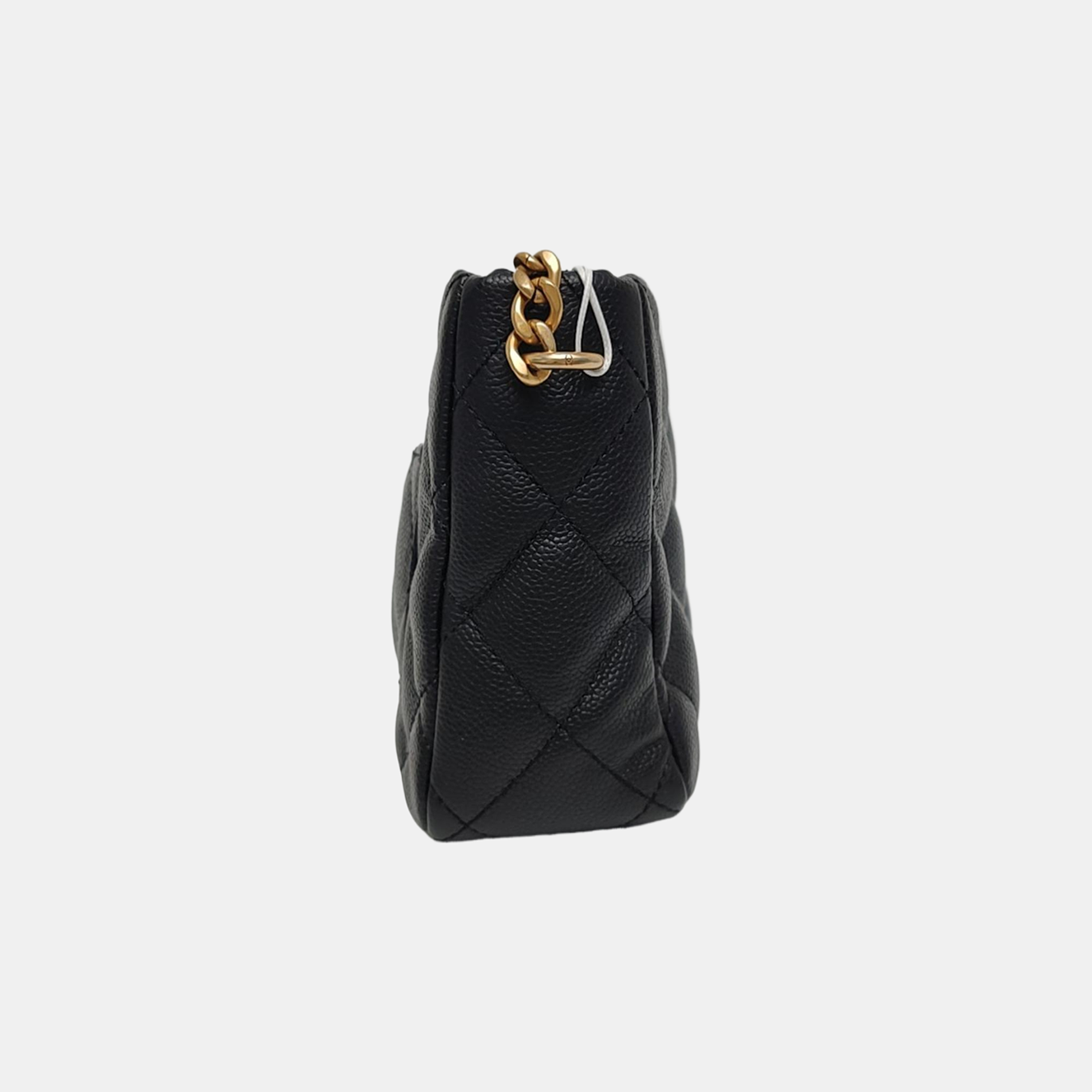 23P Small Quilted Grained Calfskin Black