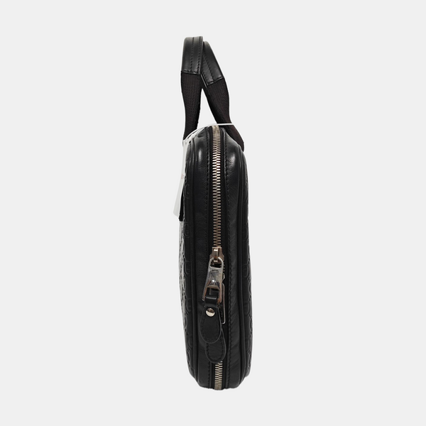 Monogram Calfskin Top Handle Bag Black