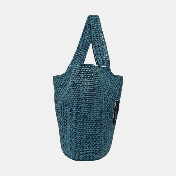Large Straw Blue