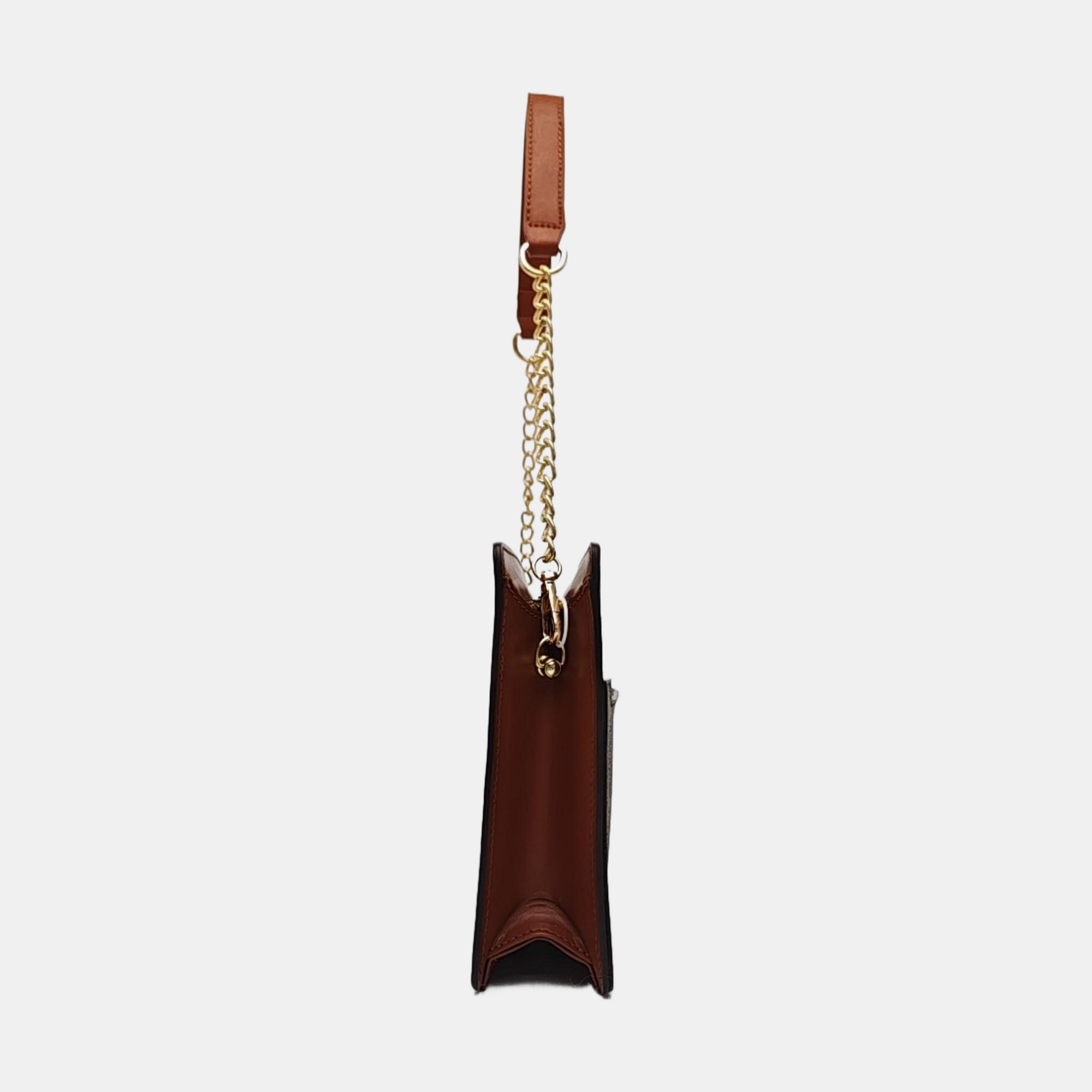 Monogram Coated Canvas Top Handle Bag Brown