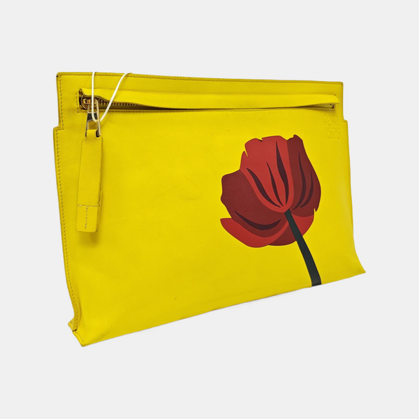T Pouch Calfskin Yellow