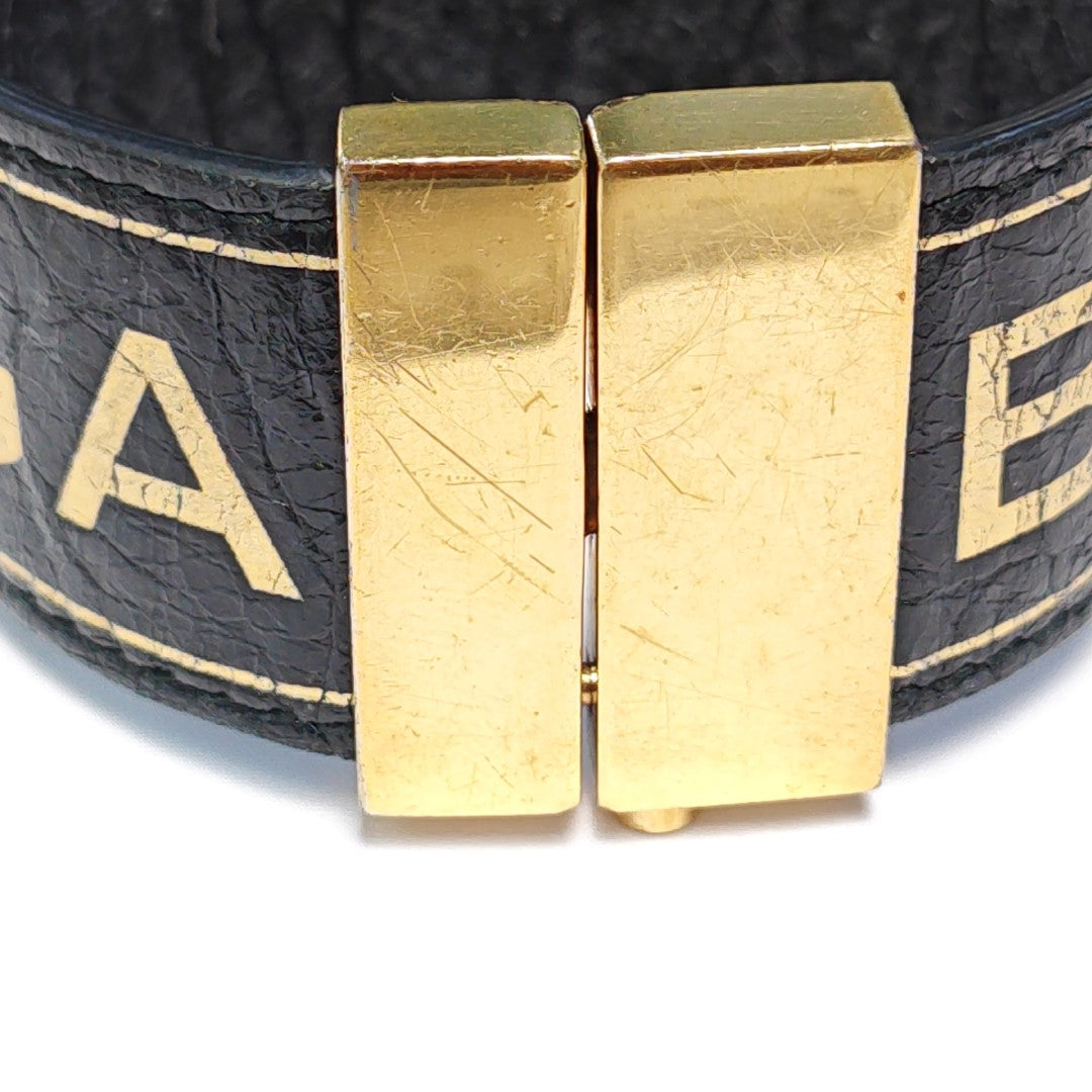 Leather Black Bangle