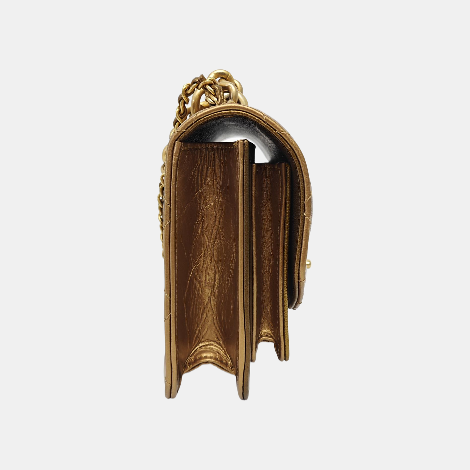 Quilted Calfskin Shoulder Bag Gold