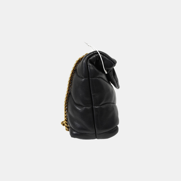 PUFFER Mini Chevron Lambskin Black