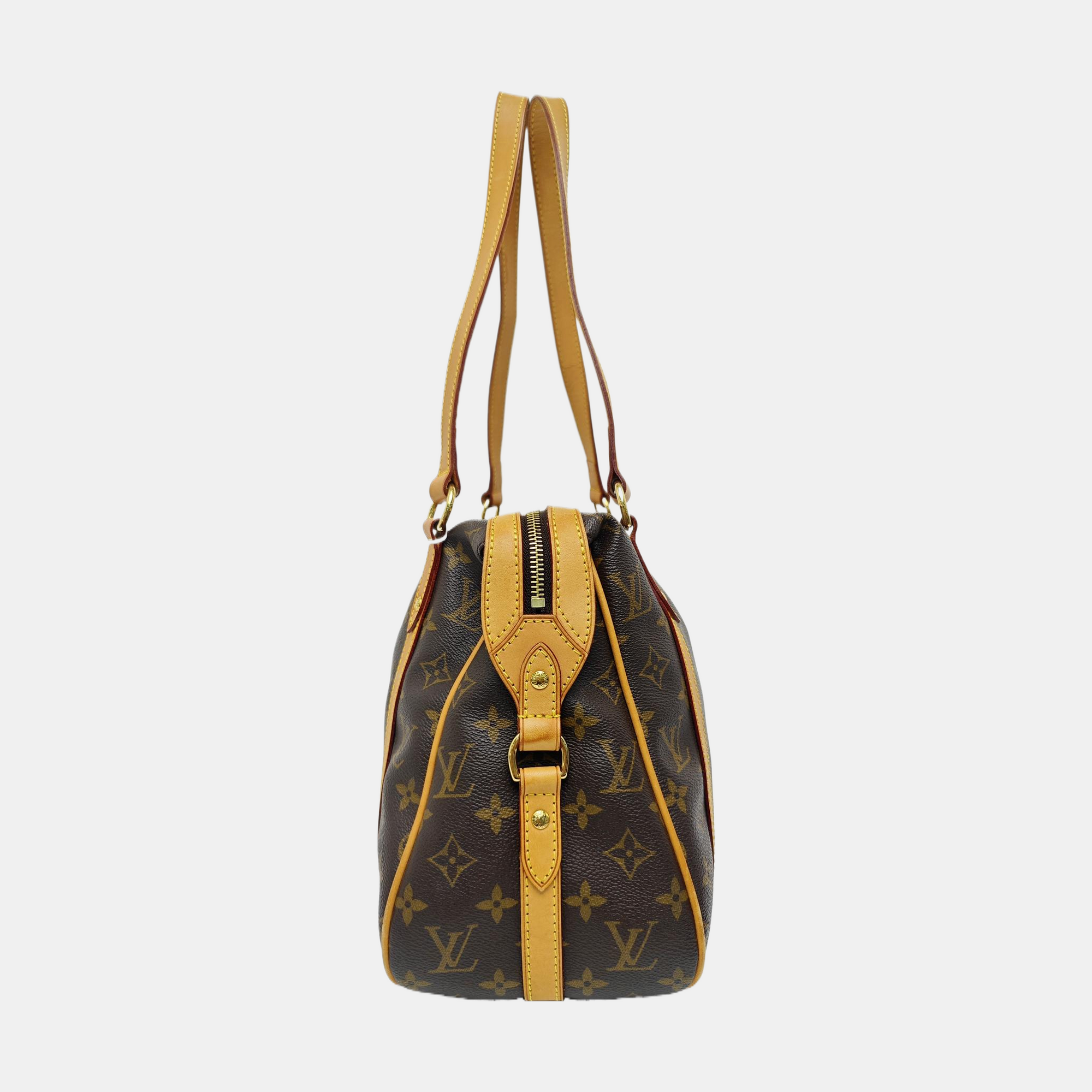 STRESA Monogram Coated Canvas Brown