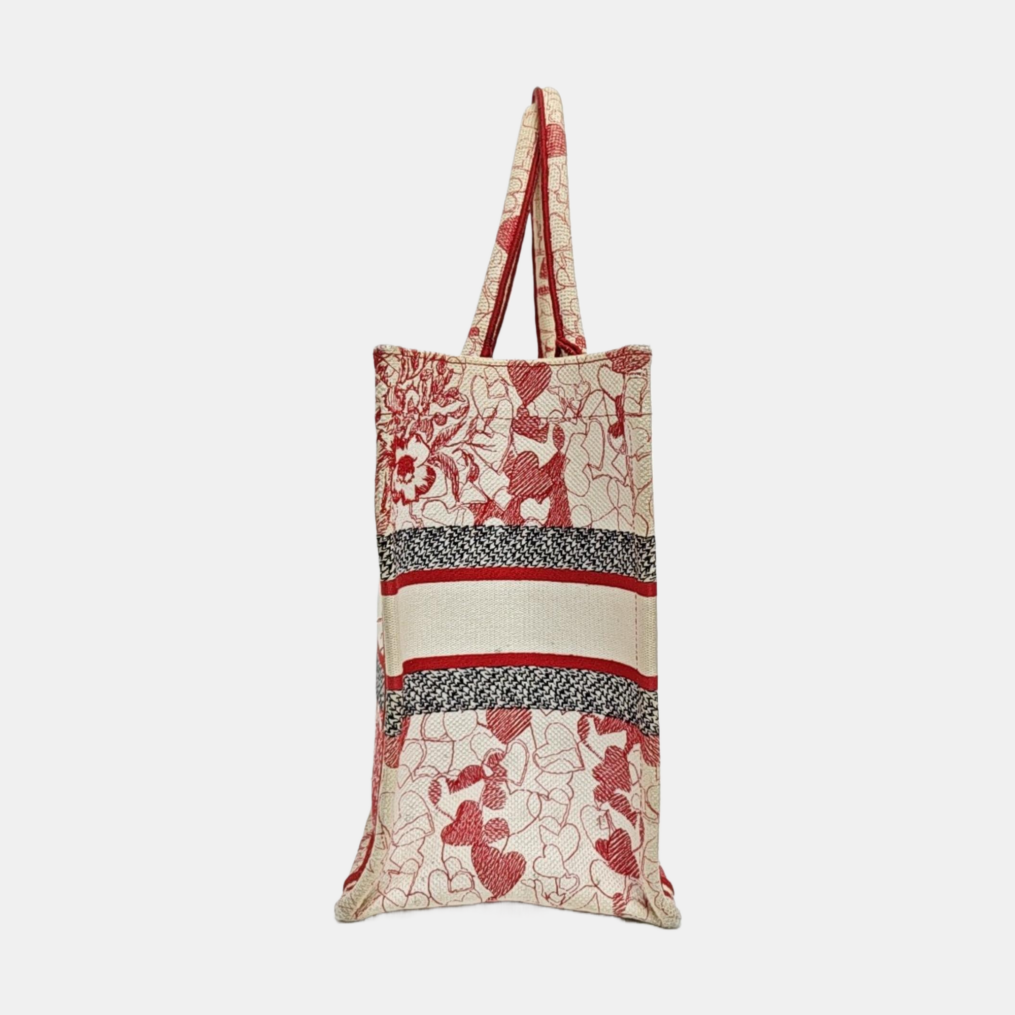 Book Tote Medium Fabric Red
