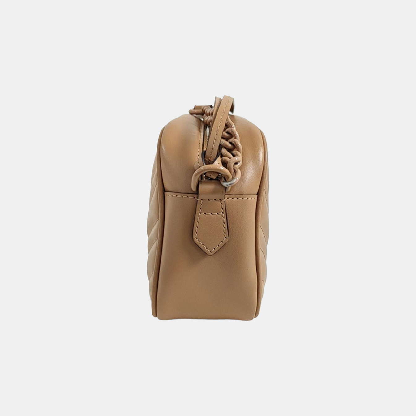 GG Marmont Small Quilted Calfskin Brown