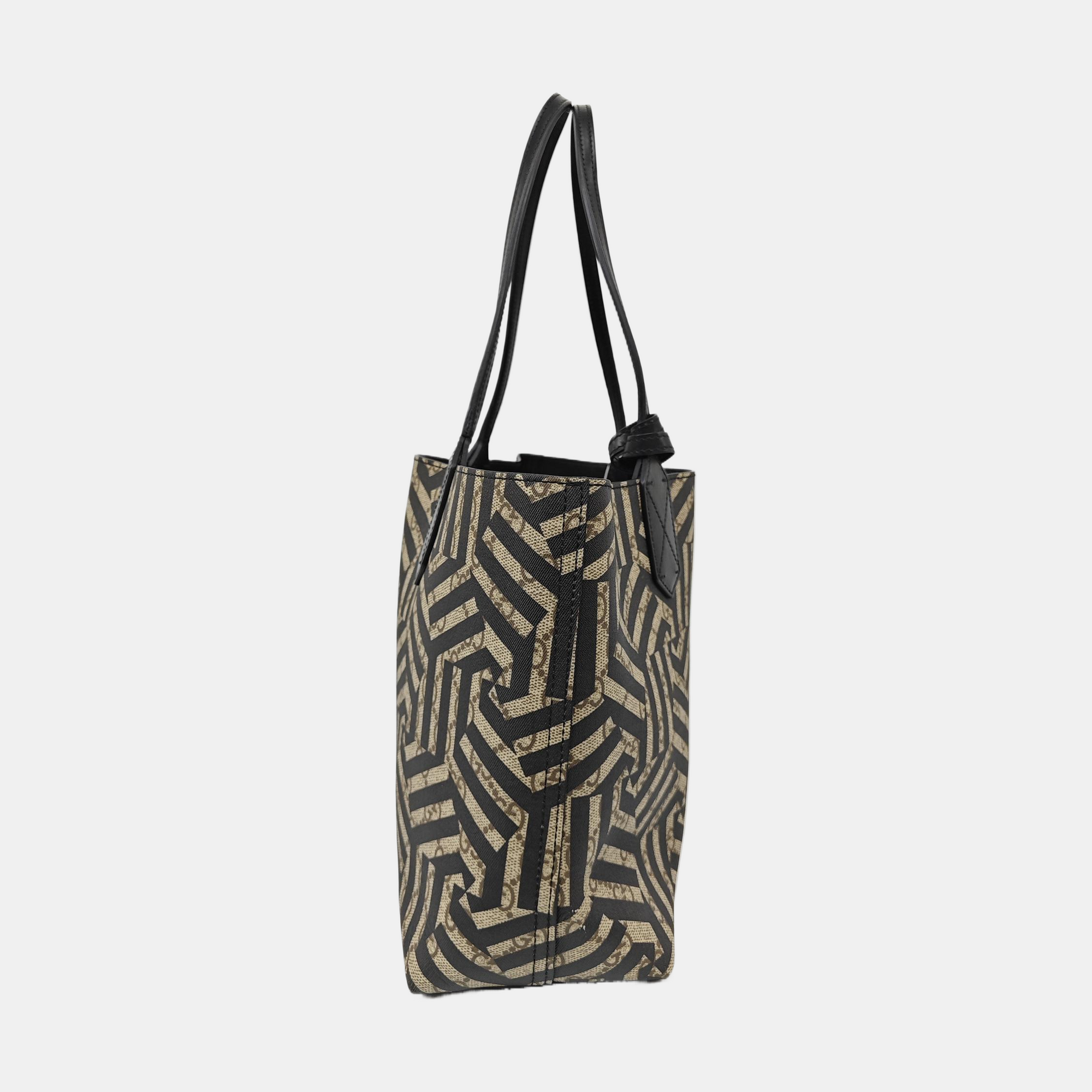 Monogram Coated Canvas Tote Bag Brown