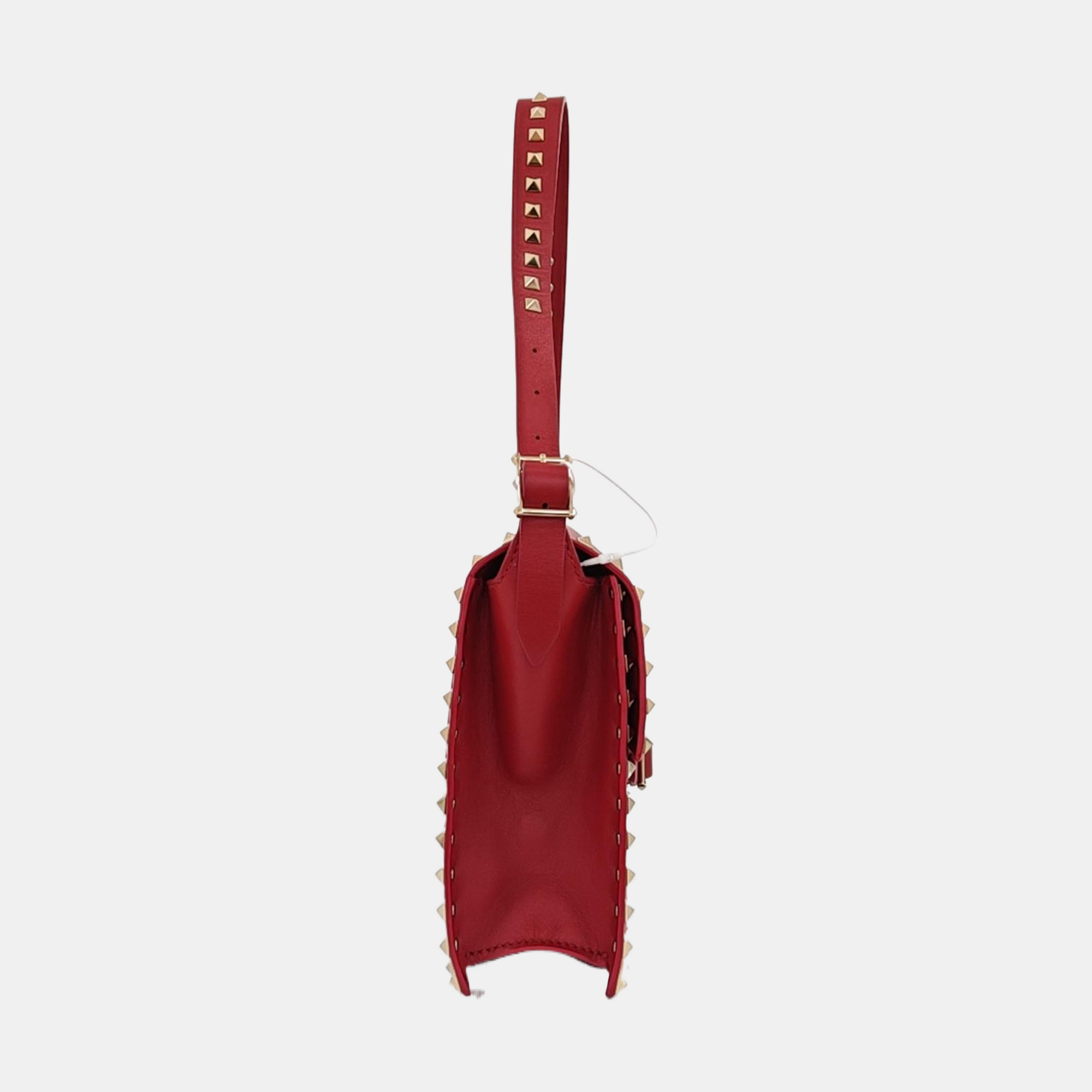 Rockstud Calfskin Red