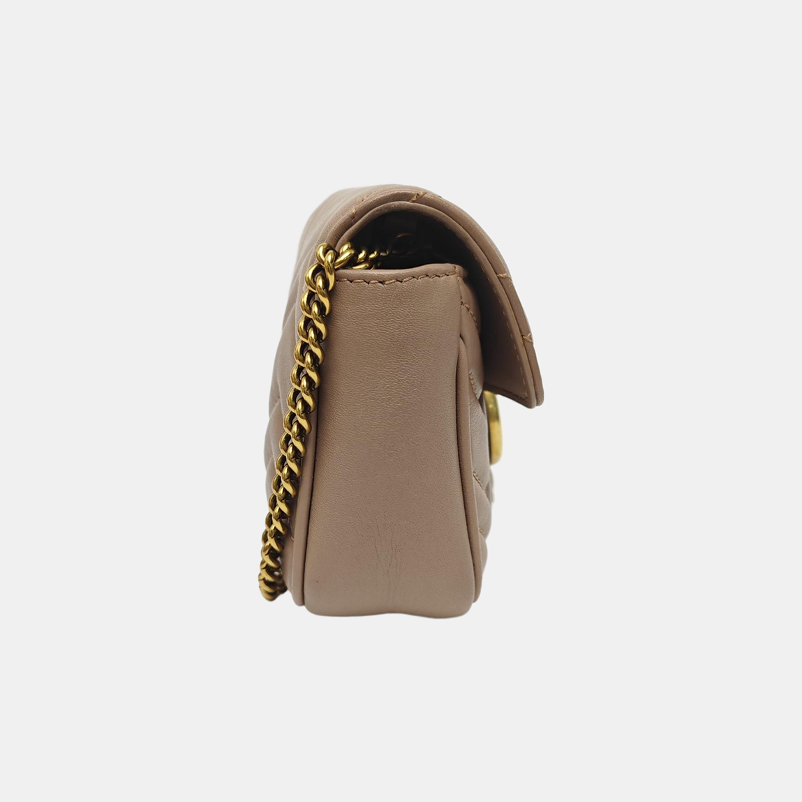 GG Marmont Mini Quilted Calfskin Beige