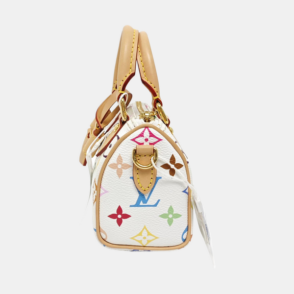 LV × TM SPEEDY Nano Monogram Coated Canvas White