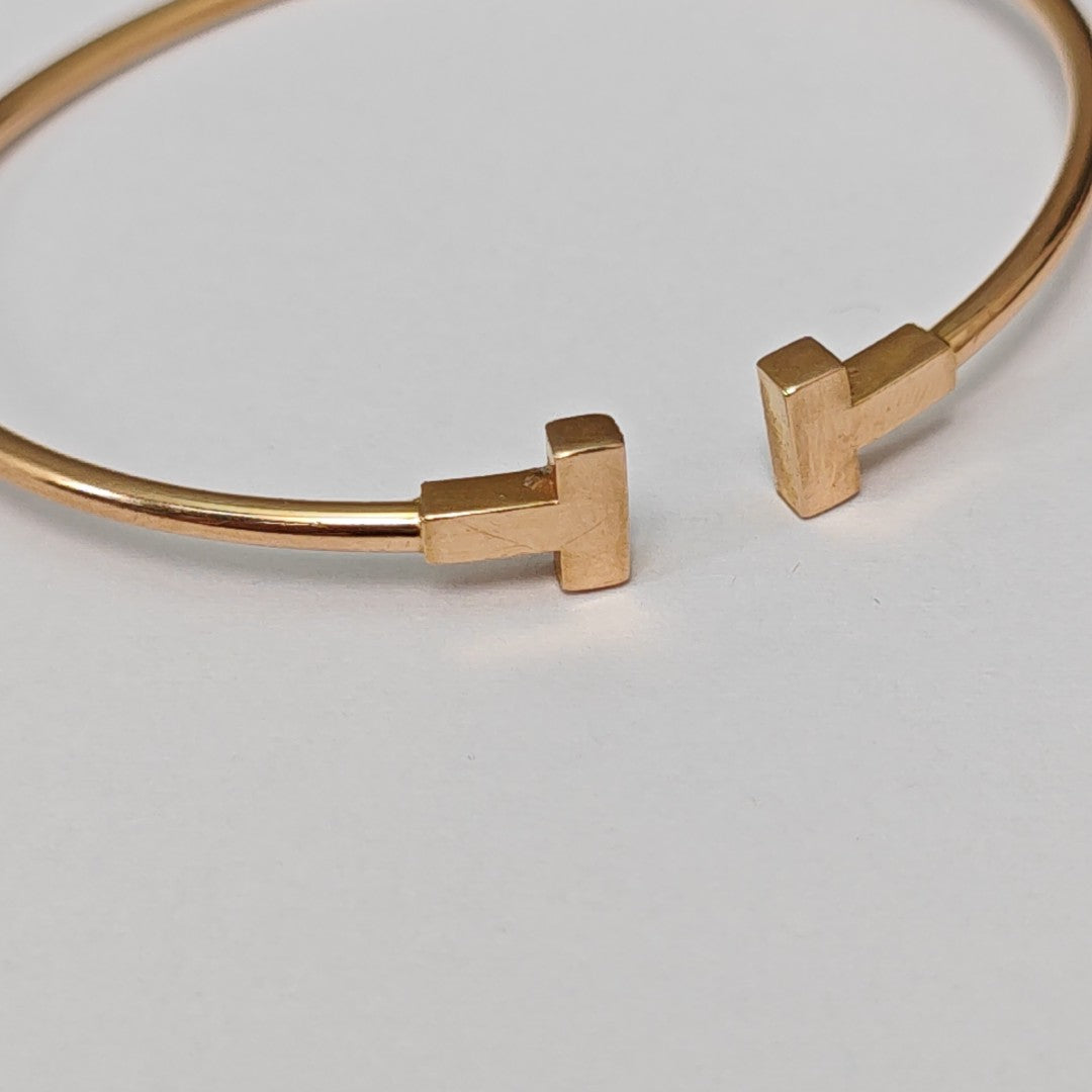 Tiffany T 18k Rose Gold Bangle