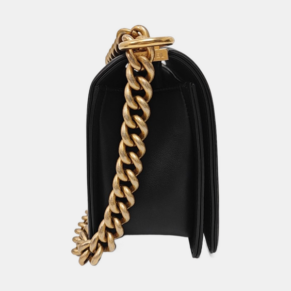 BOY CHANEL Medium Quilted Calfskin Black