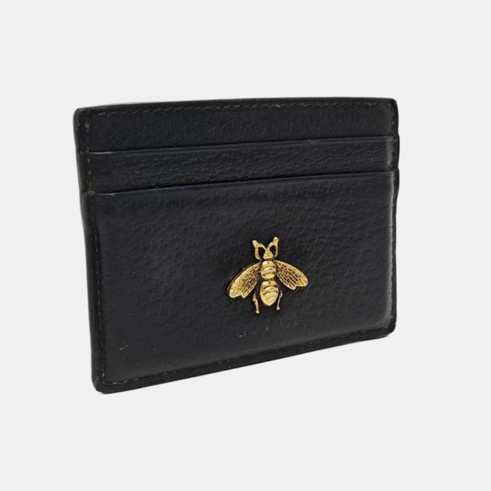 Animalier Calfskin Black Card Holder