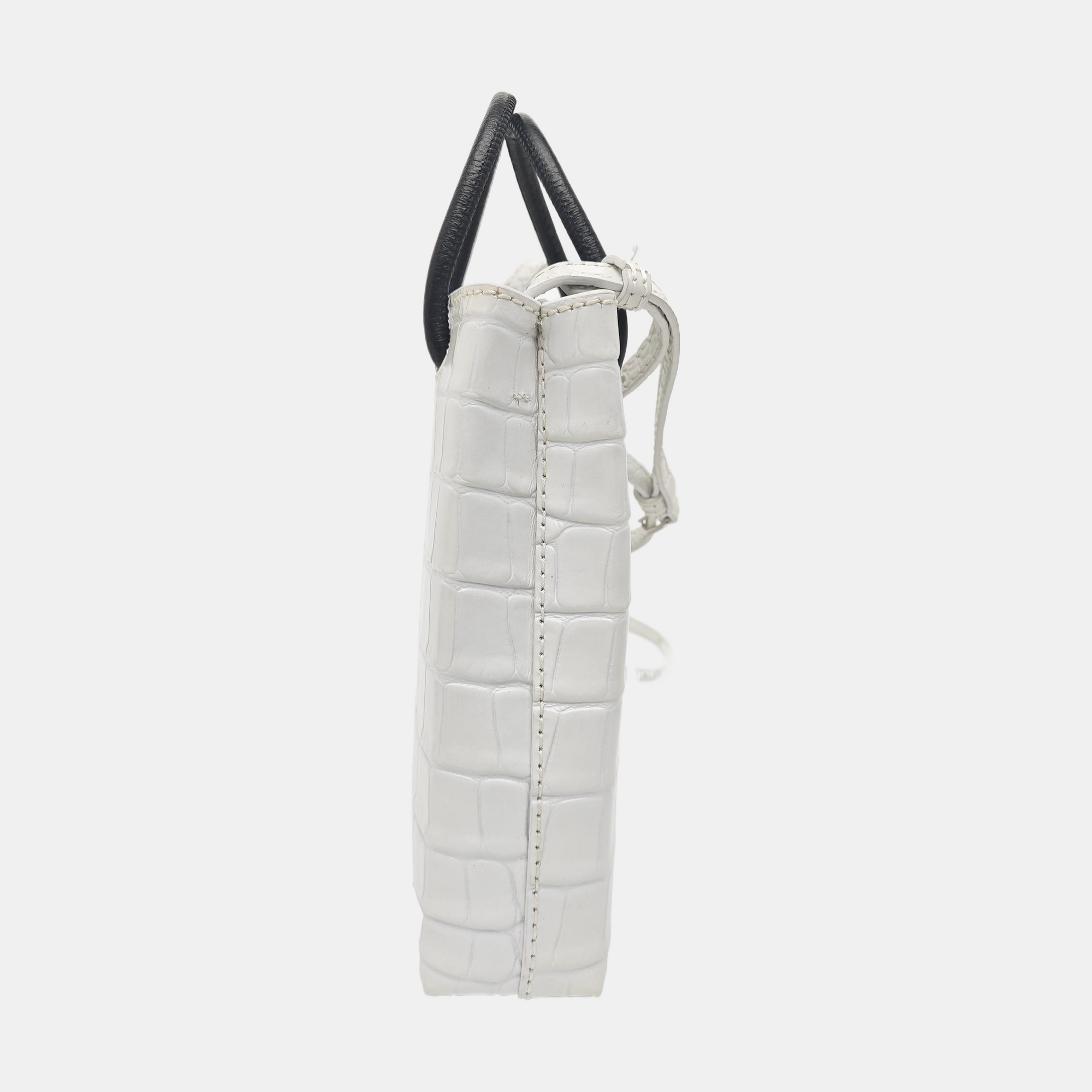 Shopping Bag Small Calfskin White
