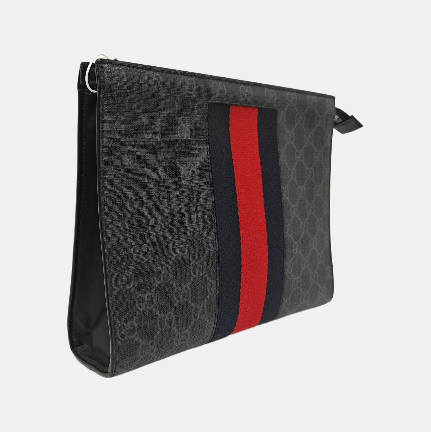 GG Supreme Monogram Coated Canvas Gray