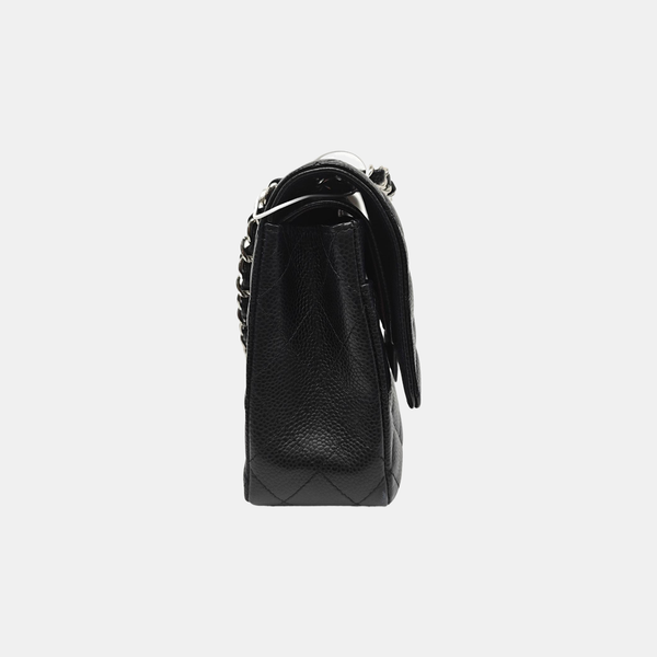 CLASSIC FLAP Small Quilted Grained Calfskin Black