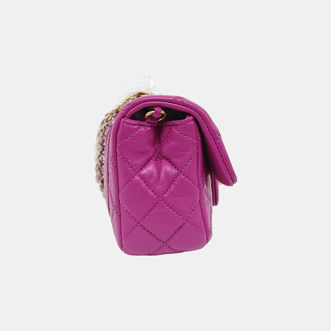 CLASSIC FLAP Mini Quilted Lambskin Purple