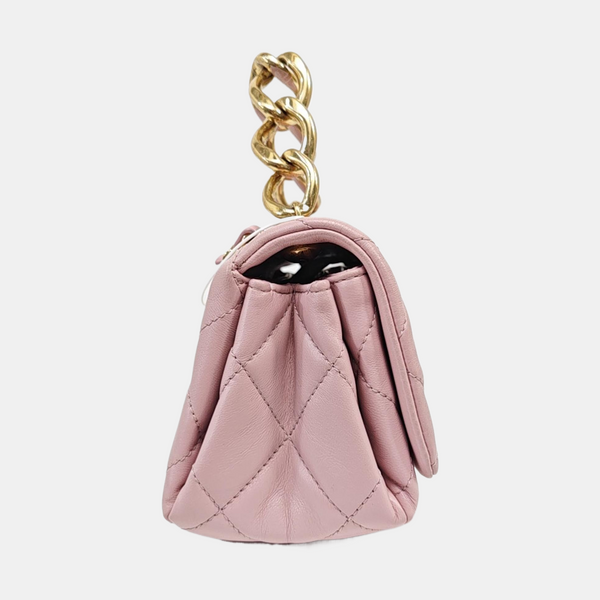 Quilted Lambskin Shoulder Bag Pink