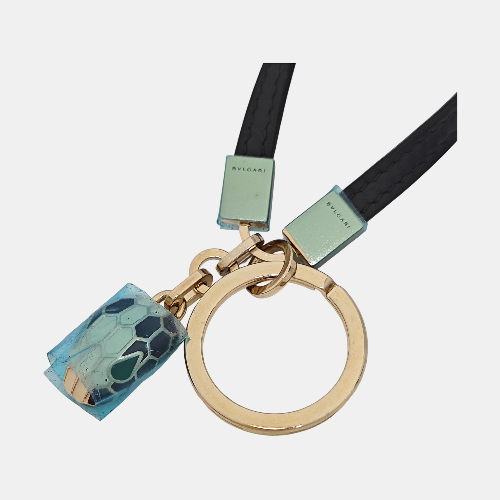 Leather Bag Charm Black