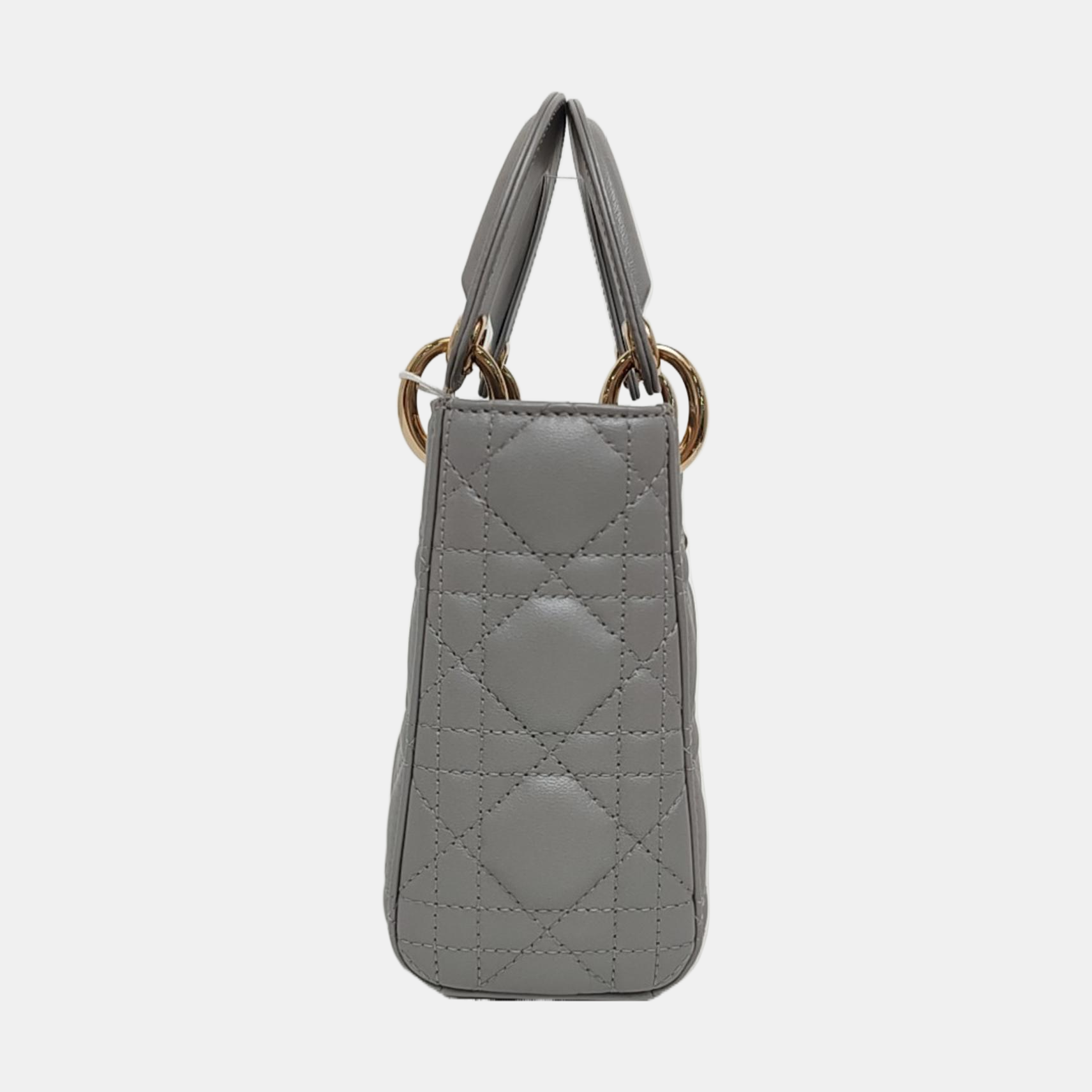 Lady Dior Mini Quilted Lambskin Grey