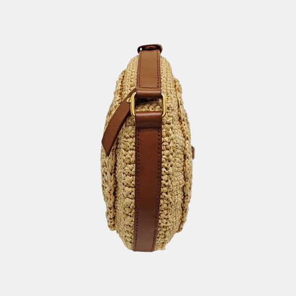 Straw Shoulder Bag Brown