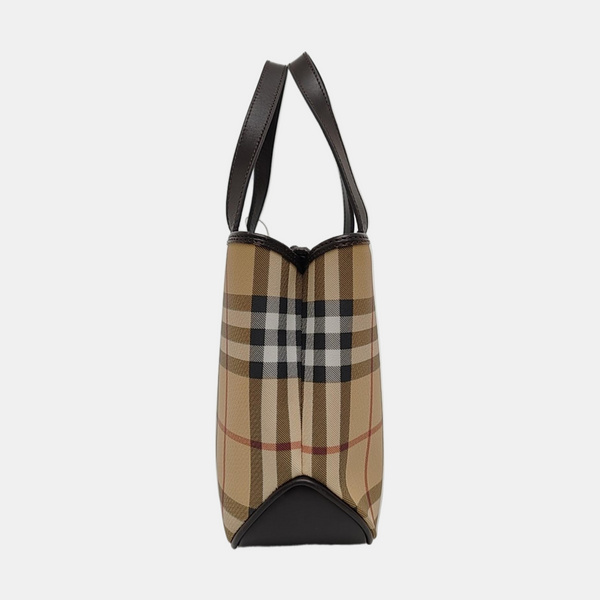 Coated Canvas Tote Bag Brown