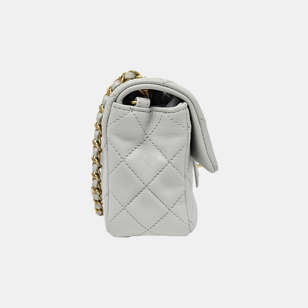 CLASSIC FLAP Mini Quilted Lambskin Gray