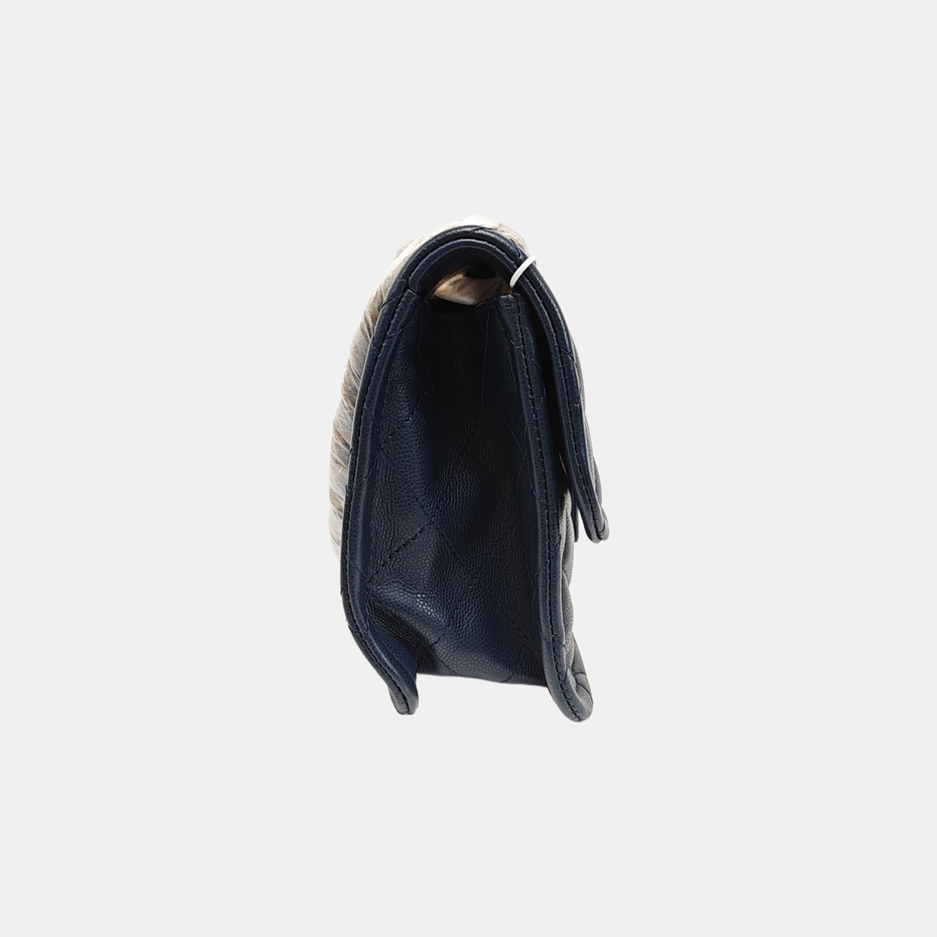 Quilted Grained Calfskin Shoulder Bag Medium Blue