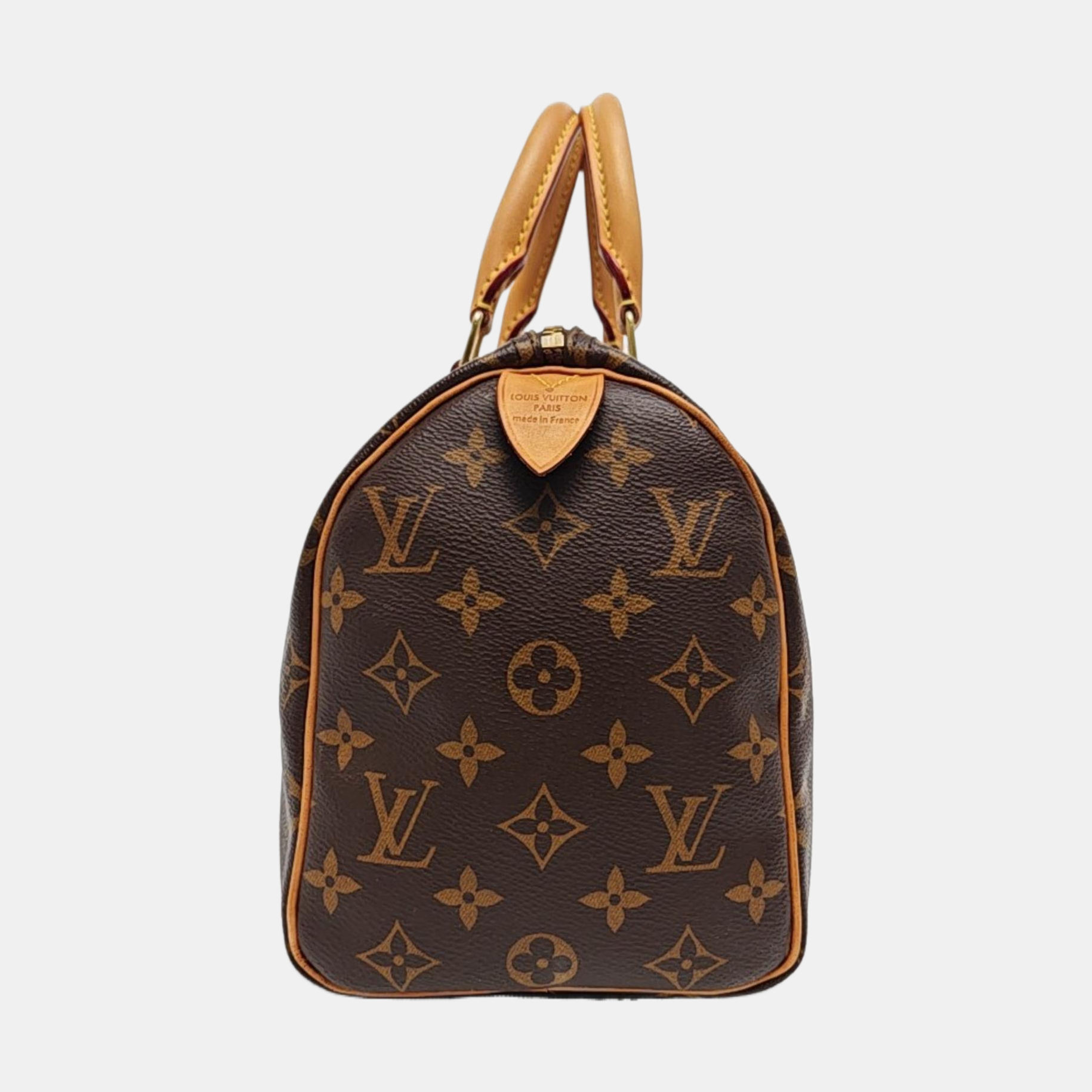 Authenticated pre-owned  SPEEDY 25 Monogram Coated Canvas Brown - Top Handle Bag at Looply