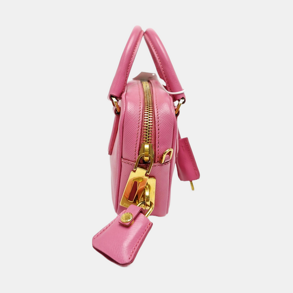 Saffiano Calfskin Shoulder Bag Pink