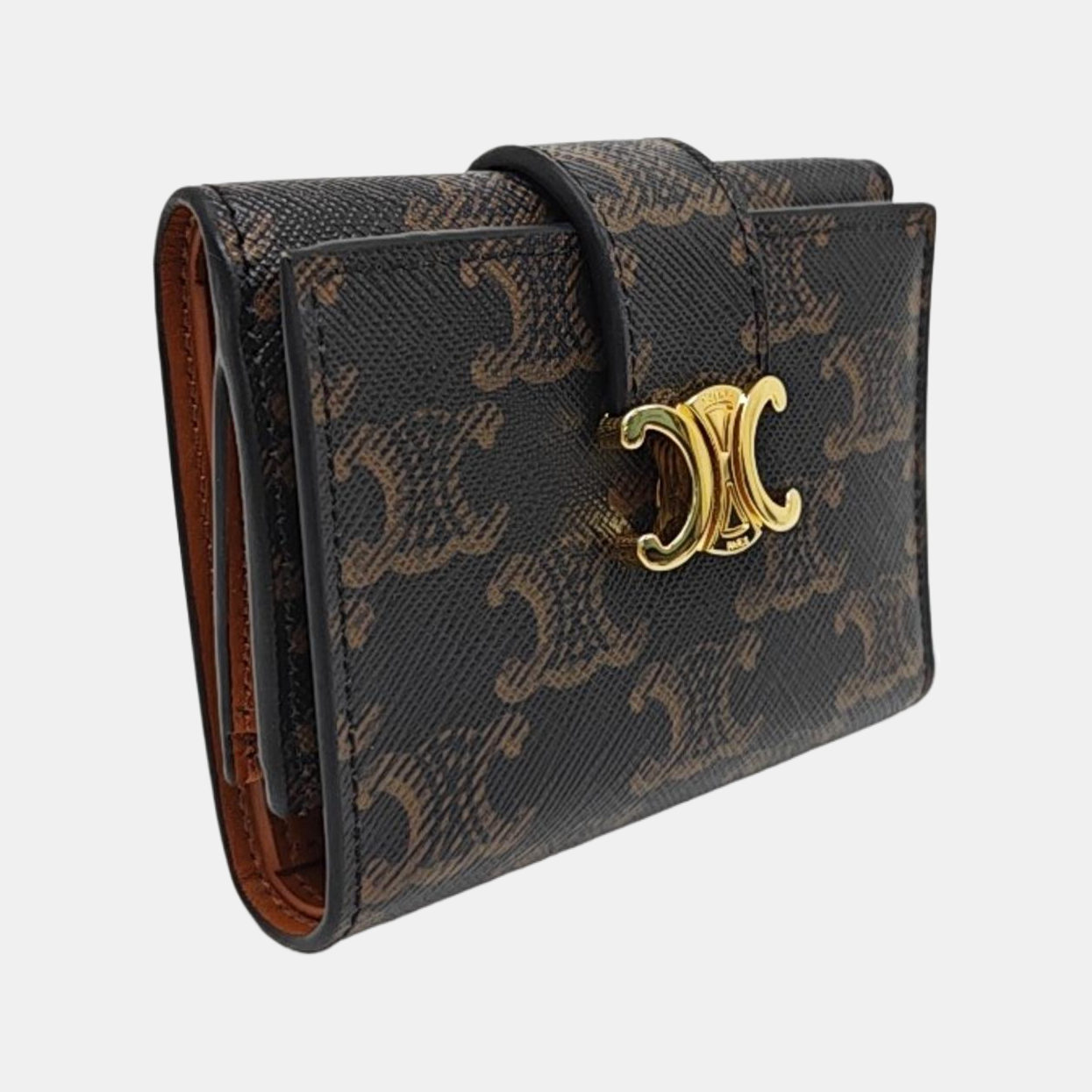 TRIOMPHE Mini Coated Canvas Black Card Holder