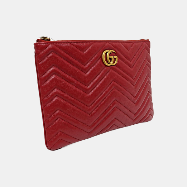 Quilted Calfskin Clutch Red
