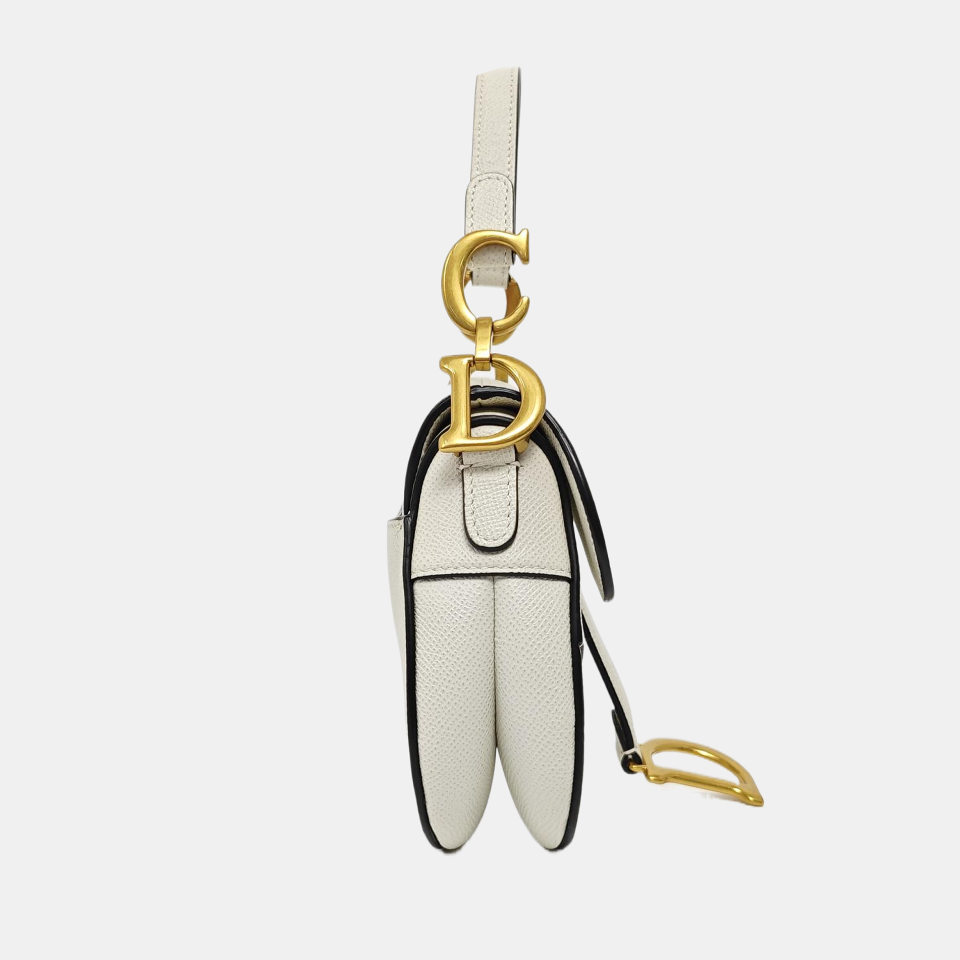 Saddle Mini Calfskin White