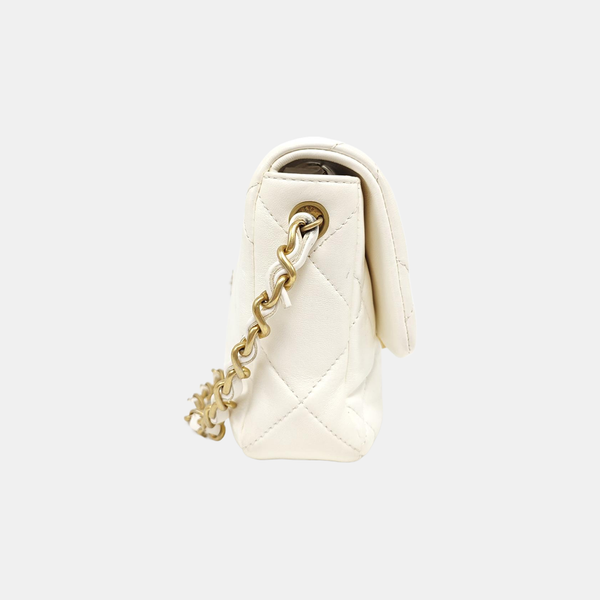 Quilted Lambskin White
