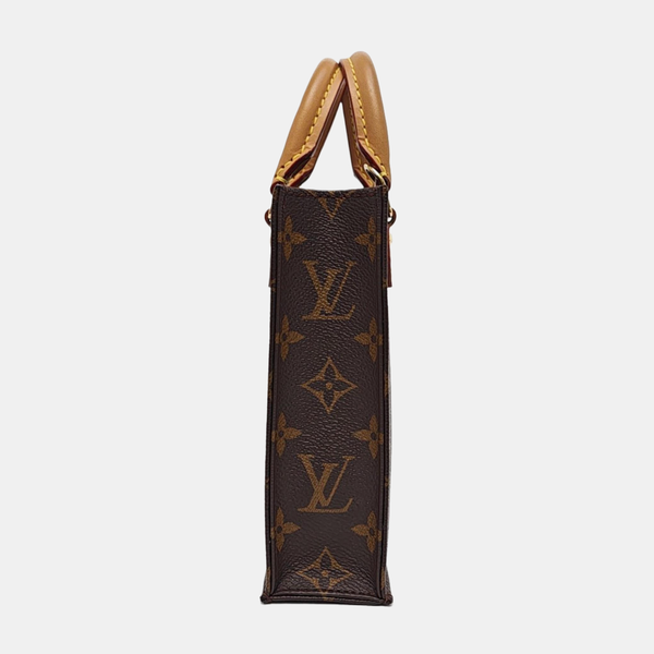 SAC PLAT Mini Monogram Coated Canvas Brown
