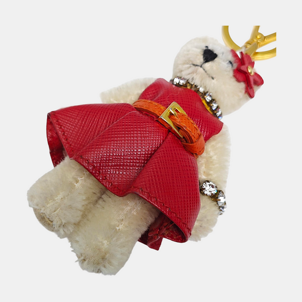Synthetic Bag Charm White