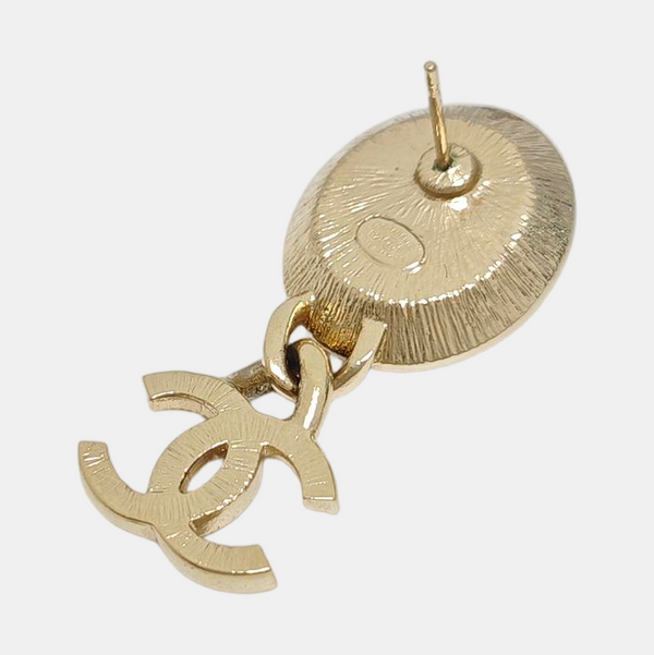 CC Logo Metal Gold Earrings