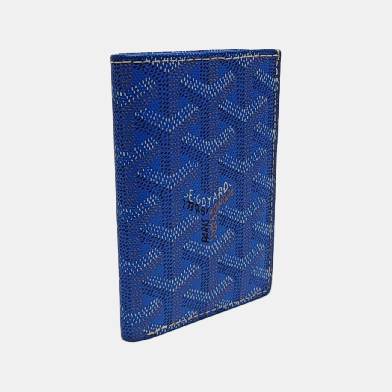 Saint-Marc Coated Canvas Blue Card Holder