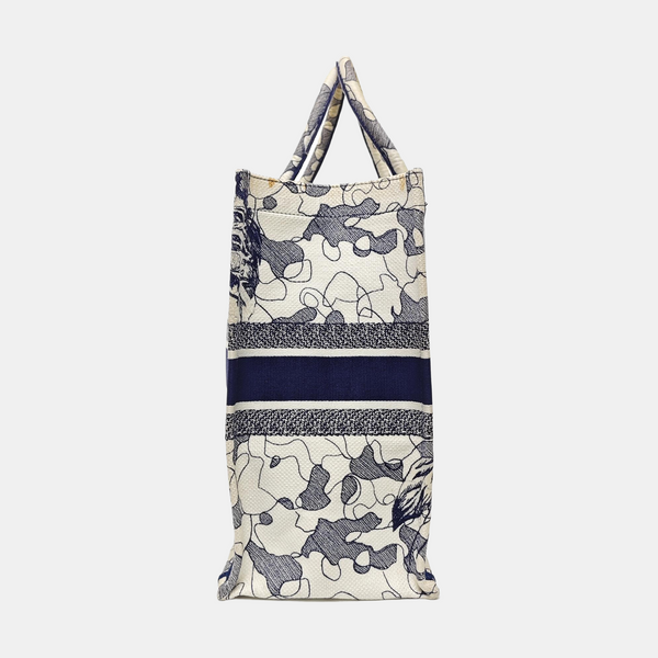 Book Tote Large Canvas Blue